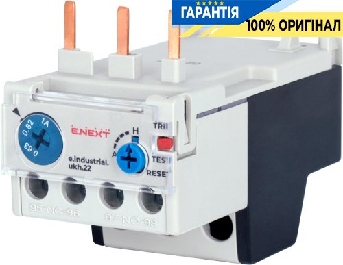 Тепловое реле E.NEXT e.industrial.ukh.22.1 номинальный ток 22А, диапазон регулировки 0,63-1А, артикул i0110027