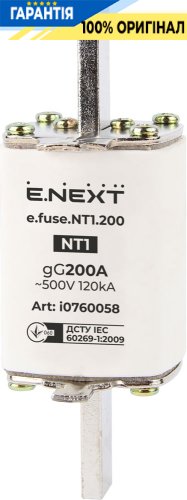 Предохранитель плавкий E.NEXT e.fuse.NT1.200, габарит 1, 200А, артикул i0760058
