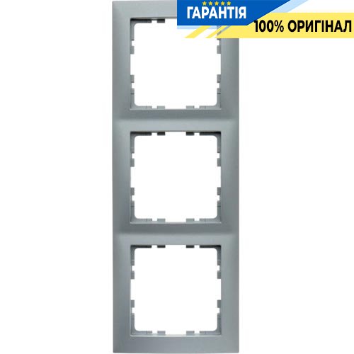 Рамка 3-а Berker «S.1», колір «алюміній», 10139939