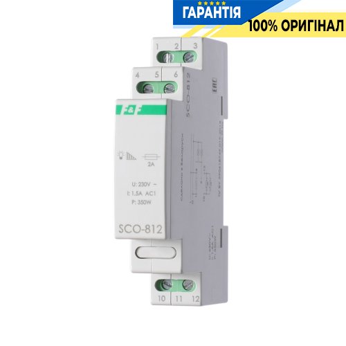 Регулятор яскравості F&F SCO-812 DIN 350Вт 230V/AC з запам'ятовуванням рівня