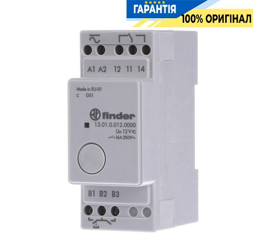 Електронне крокове реле 1CO 16A 12В AC/DC AgSnO2 моностабільне SELV модульне 35мм Finder 130100120000