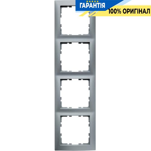 Рамка 4-а Berker коллекция «S.1», цвет «алюминий», 10149939
