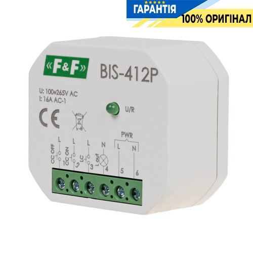 Бістабільне групове реле BIS-412P 1xNO/NC 16А 230В F&F