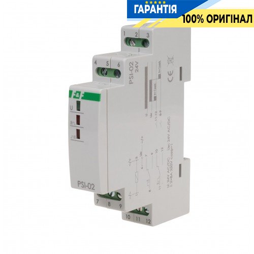Преобразователь сигнала непрерывно-импульсный F&F PSI-02-230V DIN 2ПК 8А 230V/AC