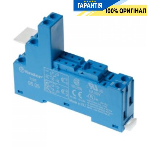 Розетка з фіксатором для модулів 40.51/52/61 Finder 9505SMA, надійне кріплення та сумісність