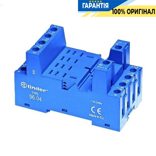Гніздо для реле серії 56 Finder 9604SMA, монтаж на DIN-рейку, надійне з’єднання