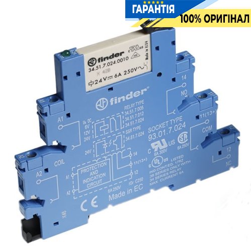 Інтерфейсний модуль 1ПК 24V DC 6A Finder 385170240050 для керування та автоматизації