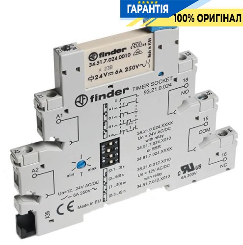 Модуль інтерфейсний 2ПК 24V AC/DC 8A Finder 385200240060 для керування та автоматизації