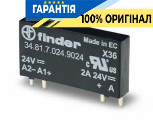 Реле ультратонке твердотільне вхід 24VDC вихід 2А 24VDC Finder 348170249024
