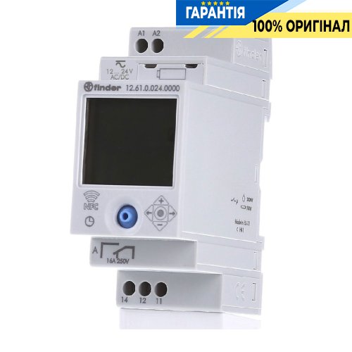Цифрове тижневе реле часу Finder 12.61.0.024.0000 1ПК 16А 24V AC/DC NFC