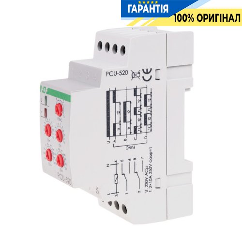 Реле времени F&F PCU-520 многофункциональное двойное 2ПК 10А 230V/AC DIN