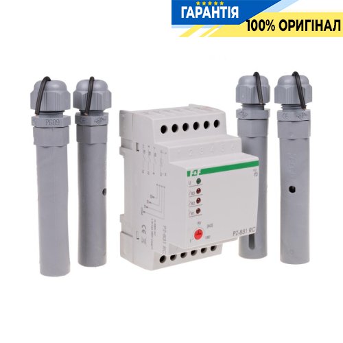 Реле контроля уровня жидкости трехуровневое 230В с 4 зондами, F&F PZ-831RC