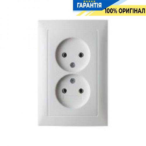 Розетка без з/к двойная, пол. белая, 16А/250В S.1 Berker 6167548989