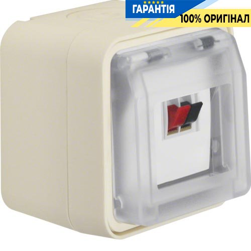Розетка для динаміка одинарна, IP55, полярно білий, Berker W.1 11963502