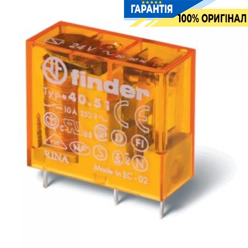Реле однополюсное 1ПК 110VAC Finder 405181100000 для управления электросигналами