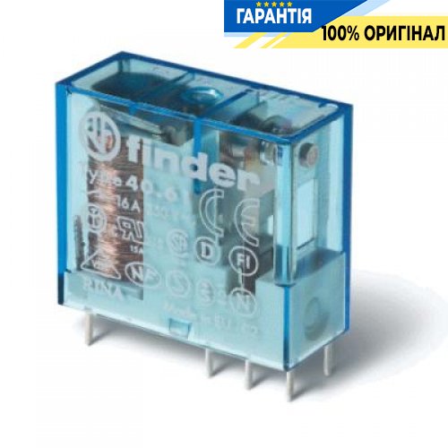 Реле однофункциональное 1ПК 24VDC 16A Finder 406190240000