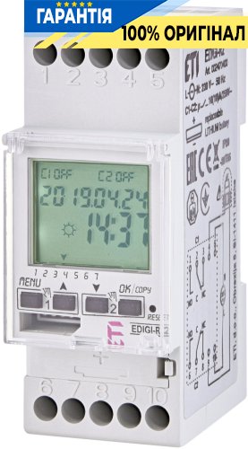 Цифровий астрономічний таймер із сутінковим реле ETI EDIGI-R2 230V 2x16A_AC1 2470400