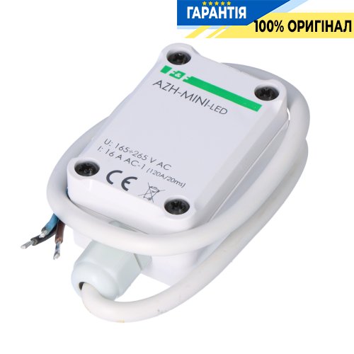 Сумеречне реле F&F AZH-MINI-LED накладне 1НО 16А 100-265В AC IP65 з датчиком 2-1000Lx