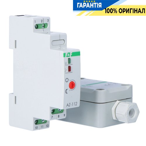 Сумеречное реле с герметичным зондом AZ-112-PLUS F&F DIN 220-230В AC 1НО 16А 2-1000Lx