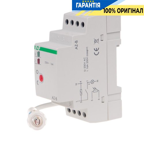 Сумеречное реле F&F AZ-B UNI DIN 12-264В AC/DC 1НО 16А 2-1000Lx