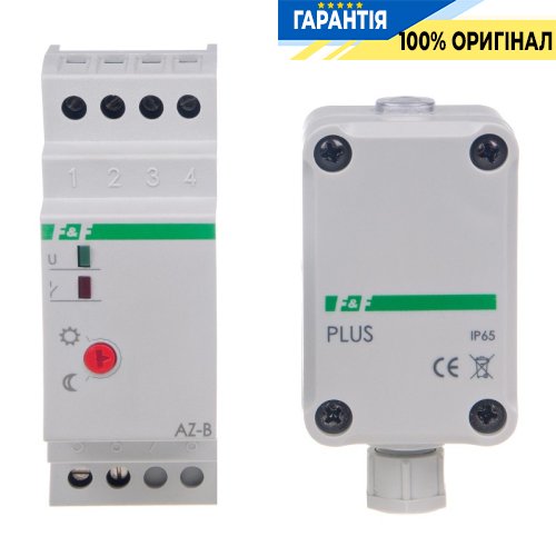Сумеречне реле AZ-B-PLUS-UNI F&F DIN 12-264В AC/DC 1НО 16А 2-1000Lx IP65 датчик
