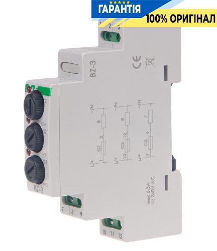 Блок запобіжників BZ-3 F&F 250 V AC/DC 6,3А з 3 індикаторами LED