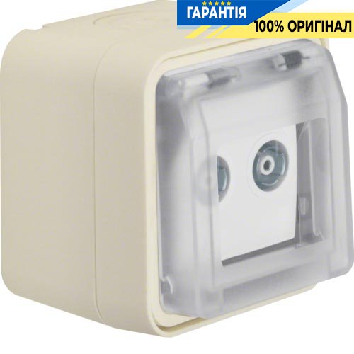 Розетка антенна, 2 виходи, окрема, IP55, полярно білий, Berker W.1 12033512
