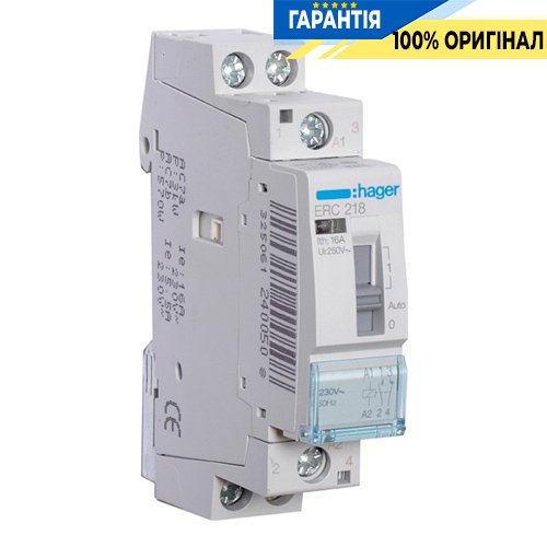 Установне реле Hager ERD218 16А 24V~ з контактами 1н.в. + 1н.з.