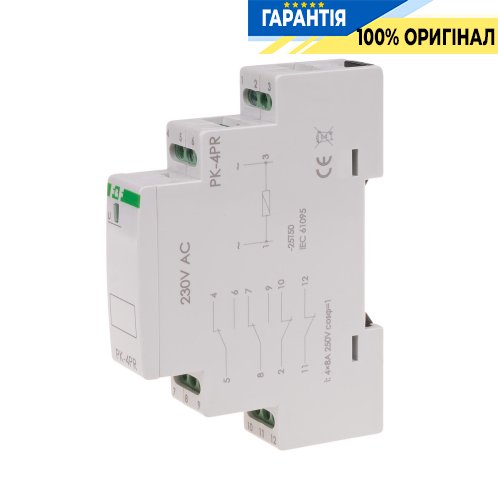 Электромагнитное реле F&F PK-4PR-110V 2xNO/NC+2NC 4x8А 110V AC/DC DIN