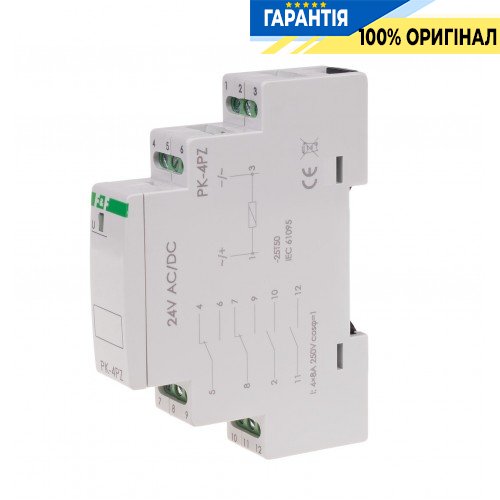 Электромагнитное реле F&F PK-4PZ-110V 2xNO/NC+2NO 16А 110V AC/DC DIN