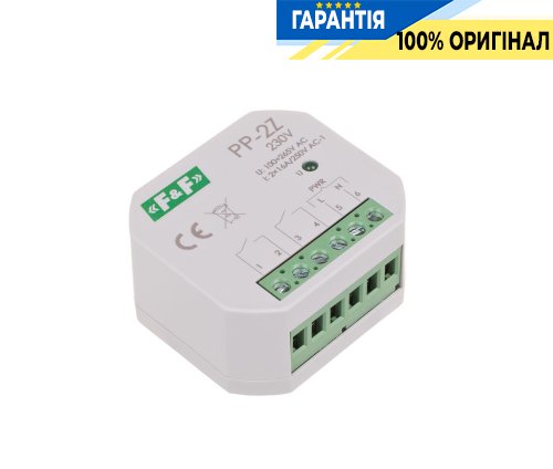 Электромагнитное реле PP-2Z-230V F&F для монтажной коробки Ø60, 2NO 16А, 100-265V/AC