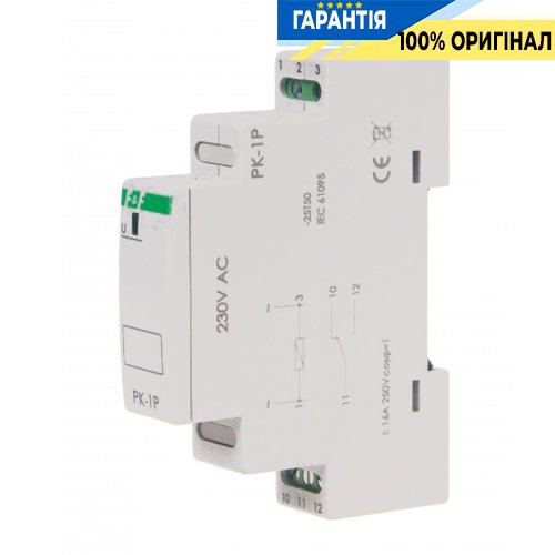 Электромагнитное реле F&F PK-1P-230V 1xNO/NC 16А 230В AC DIN монтаж