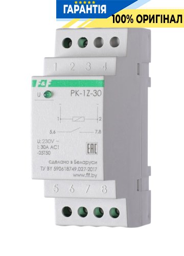 Электромагнитное реле F&F PK-1Z-30-230 1xNO 30А 230V AC DIN-рейка