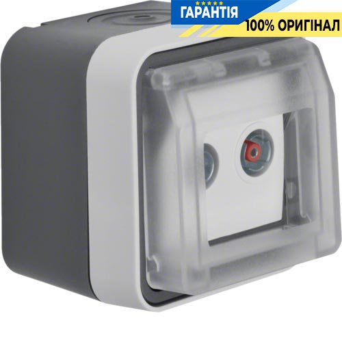 Розетка антенная, 2 выхода, проходная, IP55, серый, W.1 Berker 12033525
