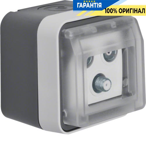 Розетка антенная, 3 выхода, отдельная, IP55, серый, W.1 Berker 12033535