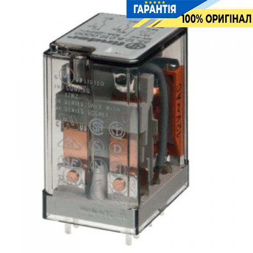 Реле 2 переключающих контакта 60V DC 10A Finder 551290600000