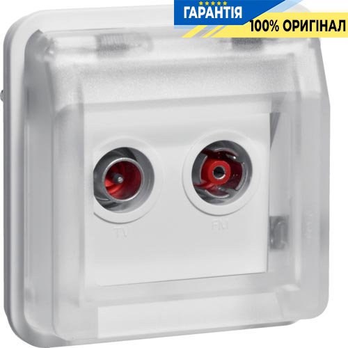 Вставка антенної розетки, 2 виходи, прохідна, полярно білий, Berker W.1 12033552