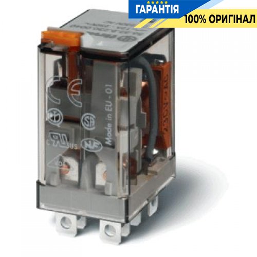 Реле 2 полюса 230VAC 12А Finder 563282300040