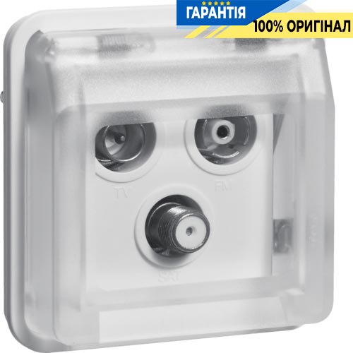 Вставка антенної розетки, 3 виходи, окрема, полярно біла, Berker W.1 12033562