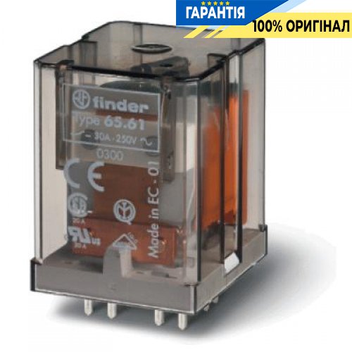 Реле 20-40А 24V DC 1Н.О Finder 656190240300 з високою навантажувальною здатністю та надійною комутацією