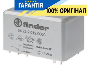 Реле 2НЗ 12В DC 30А Finder 662290120300 з високою навантажувальною здатністю та надійною роботою