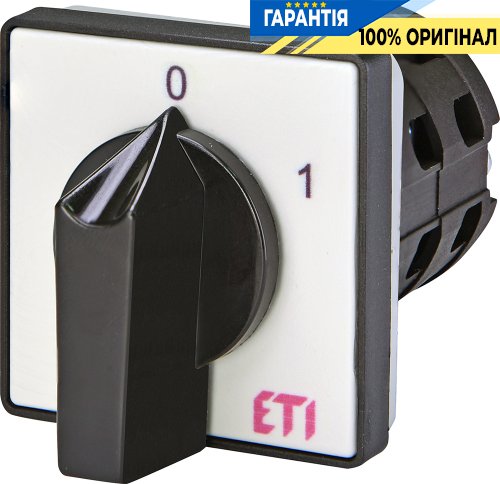 Вимикач 3-полюсний 16А IP40 "0-1" ETI 4773017 CS 100 91 U сірий-чорний