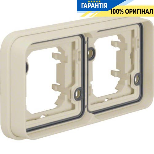 Рамка 2Х для в/у, горизонтальна, полярно біла, Berker W.1 13293502