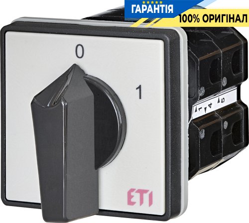Вимикач 3-полюсний "0-1" 80А IP40 ETI 4773022 CS 63 10 U сіро-чорний