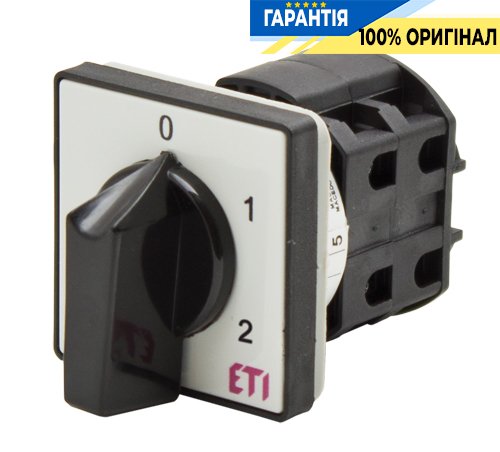 Перемикач багатопозиційний 3-полюсний 63А IP40 ETI 4773053 CS 80 91 U LK сірий-чорний