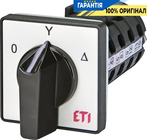 Переключатель звезда-треугольник ETI 4773132 CS 40 15 U, 16А, IP40, серо-черный