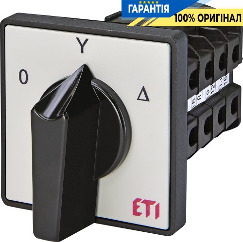 Перемикач зірка-трикутник ETI 4773136 CS 32 12 U, 63А, IP40, сірий-чорний