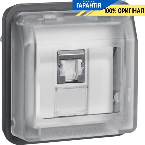 Вставка розетки UAE 8-полюсн. екранована, Кат.6 клас E, сірий, Berker W.1 14093515