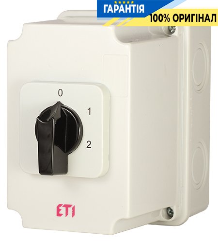 Перемикач зірка-трикутник ETI 4773217 CS 16 66 PN, 25А, IP65, сірий-чорний