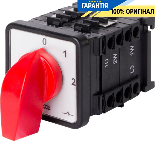 Пакетний перемикач E.NEXT LK25/4.322-SP/45 щитовий на DIN-рейці, 0-1-2, 25А 8427-200